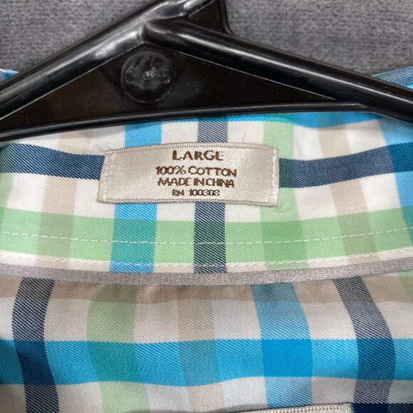 Peter Millar Crown Ease Mens L Long-Sleeve Plaid Button-Down Shirt 100% Cotton - Picture 6 of 12